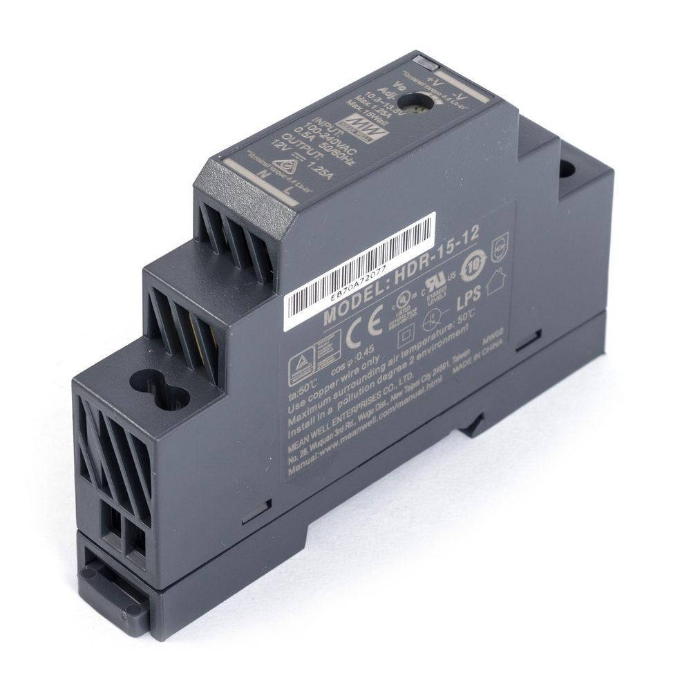 

Імпульсне джерело живлення для монтажу на DIN-рейку HDR-15-12 AC/DC , 15 Вт, 12 В, 1.2А