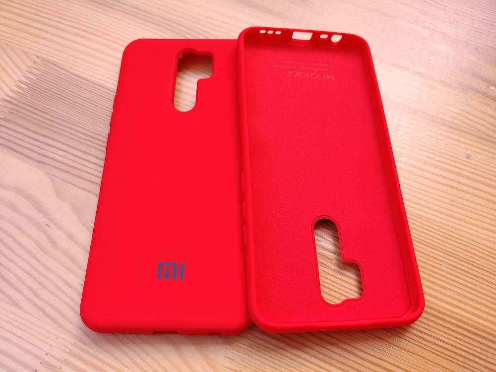 

Силиконовый чехол для Xiaomi Redmi 9 Красный микрофибра soft touch