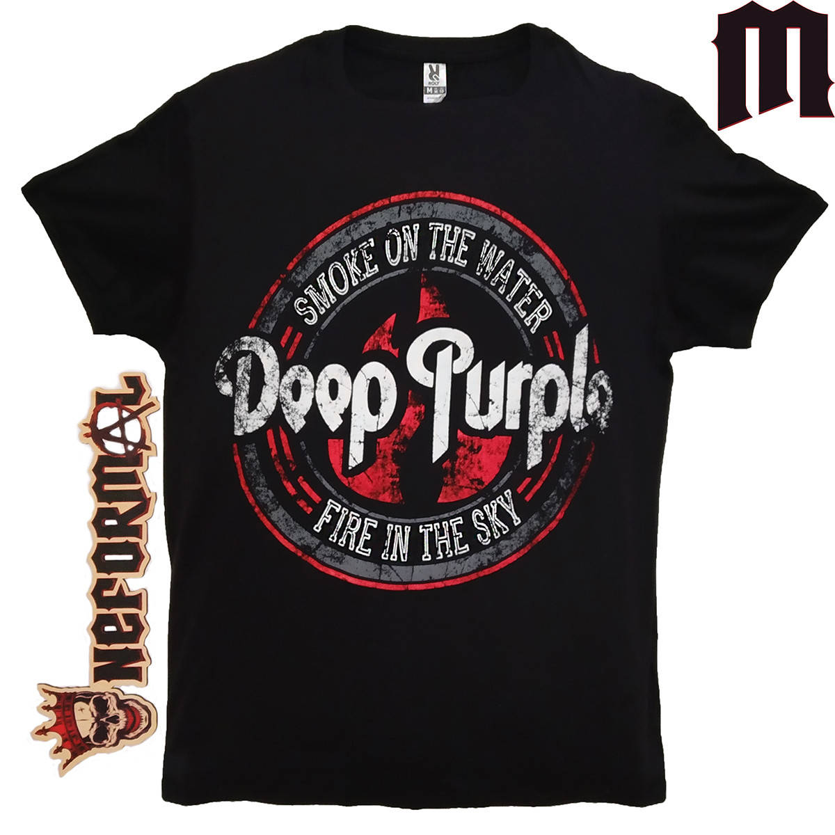 

Футболка Deep Purple "Smoke on the Water, Fire in the Sky", черная, Размер M