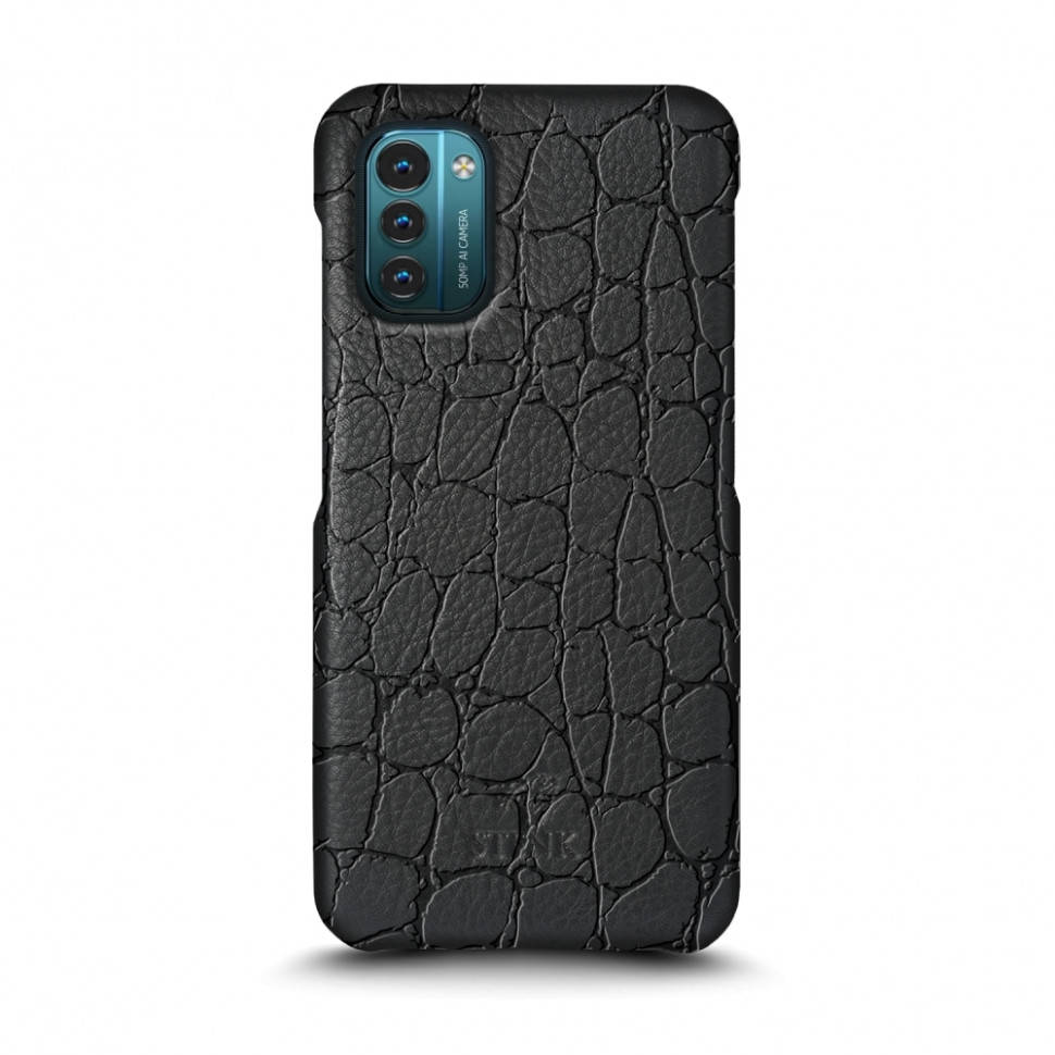 

Кожаная накладка Stenk Reptile Cover для Nokia G21 Чёрная, Черный