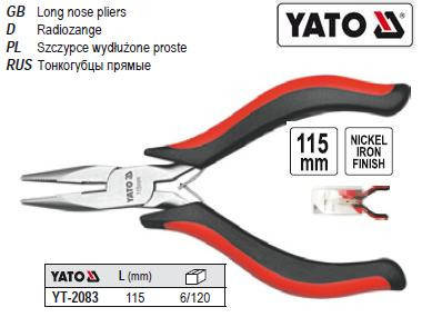 

Тонкогубцы YATO Польша тонкогубці міні нікель l=115 мм YT-2083