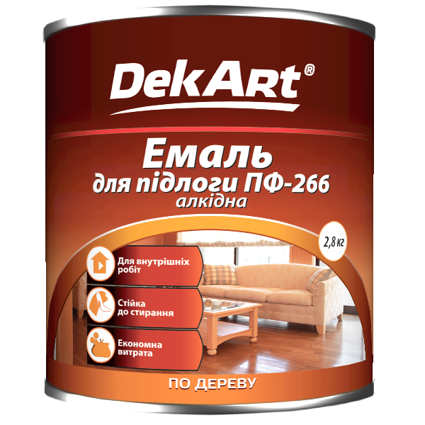 

Эмаль алкидная DekArt ПФ-266 для пола красно-коричневая 2.8 кг