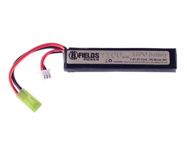 

Аккумулятор Li-Po 1100mAh 7,4V 15/30C [8FIELDS] (для страйкбола)
