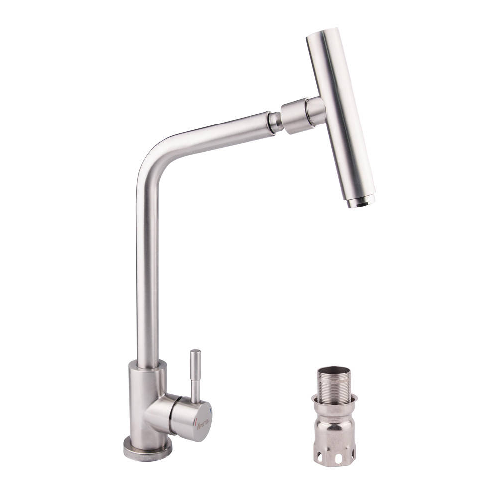 

Смеситель для кухни с вращающимся изливом из нержавейки MIXXUS SUS-017, Сталь