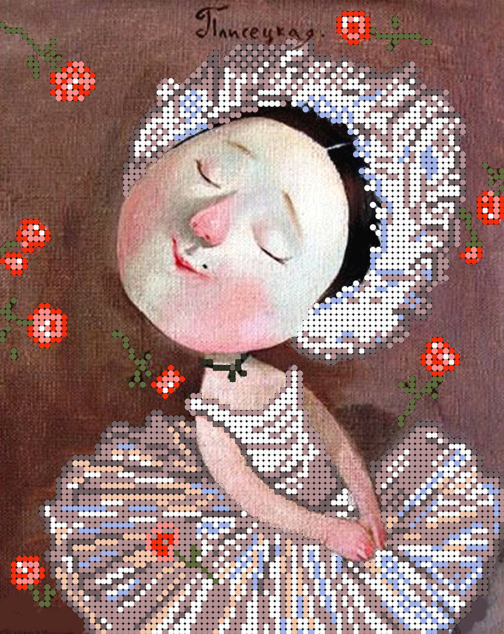 

Вышивка бисером, Канва схемы картины Гапчинская Плисецкая