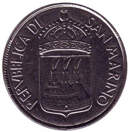 

Женщина с мечом. Монета 50 лир. 1973 год, Сан-Марино. UNC