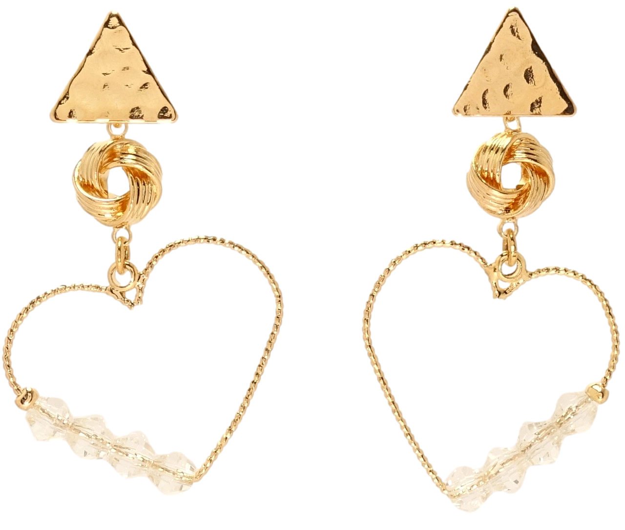 

Серьги Xuping Позолота 18K гвоздики "Фигурные подвески с сердечками и кристальными бусинами"