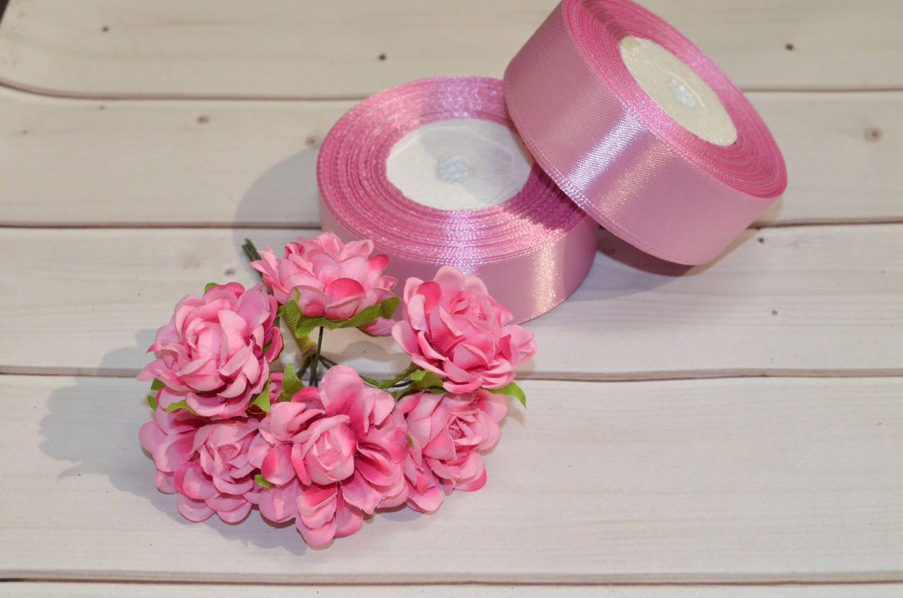 

Лента атласная 2.5 см (бабина). Цвет - розовый