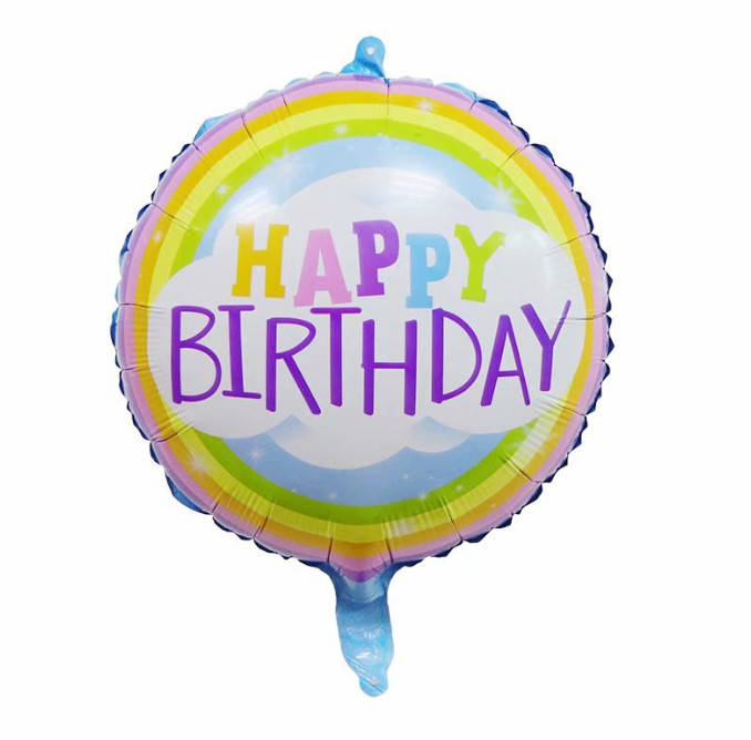 

Воздушный фольгированный шар Happy Birthday радуга (Китай), Разные цвета