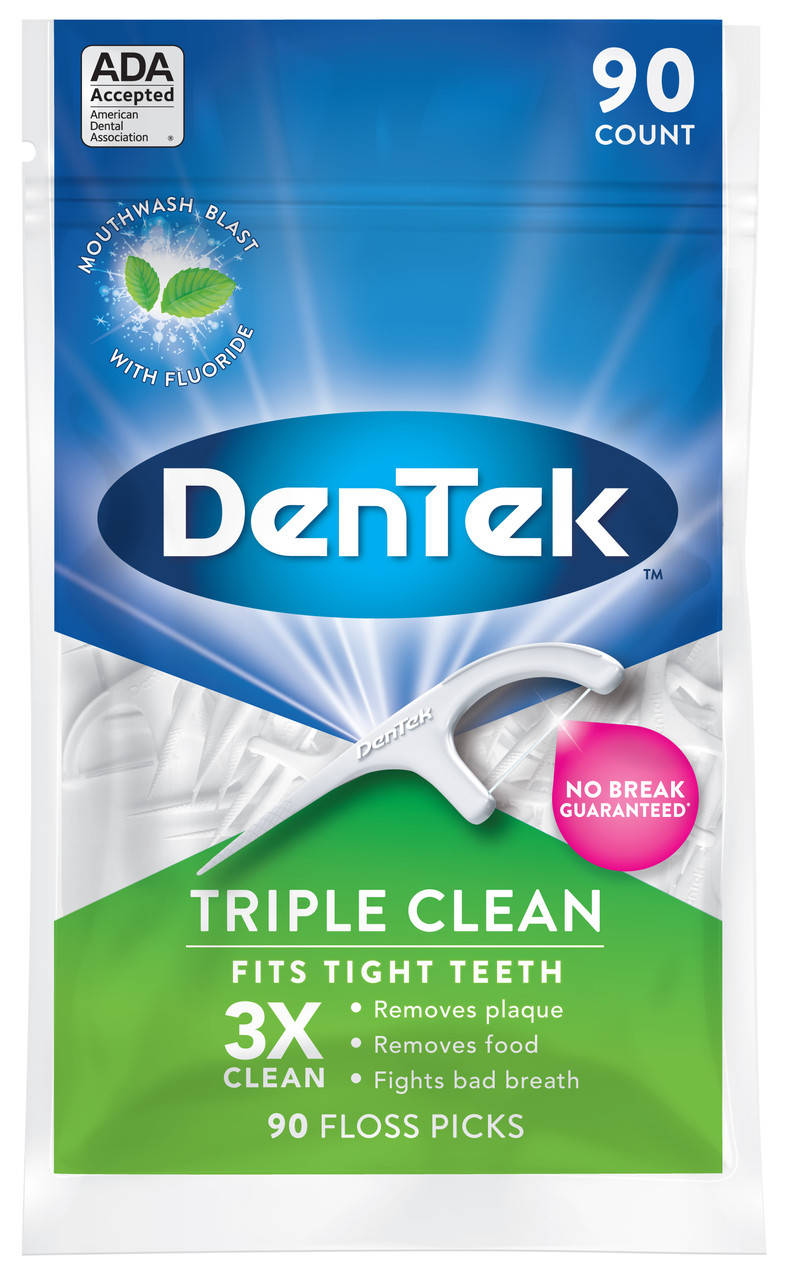 

Флосс-зубочистки DenTek Тройное очищение, 90 шт.