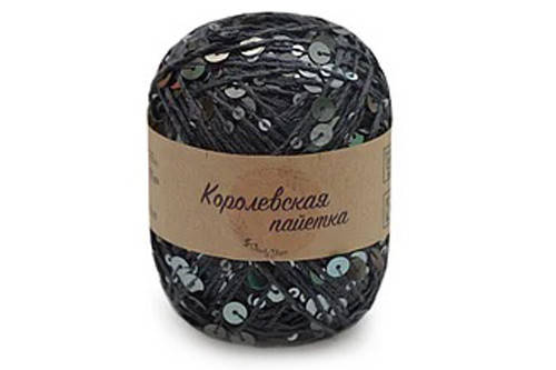 

Candу Yarn "Королевская пайетка", Серый, 3мм+6мм