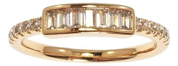 

Кольцо Xuping Позолота 18K "Тонкая шинка с вставками циркония" р.17.5,18,18.5