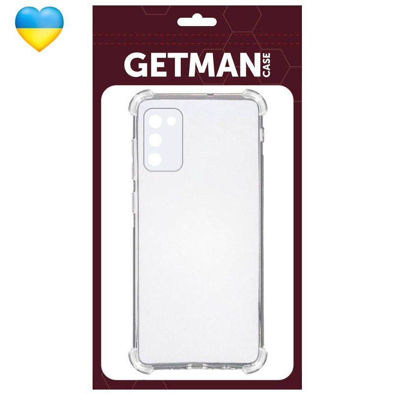 

Прозрачный чехол GETMAN усиленные углы для Samsung Galaxy A03s / Чехол на самсунг А03с
