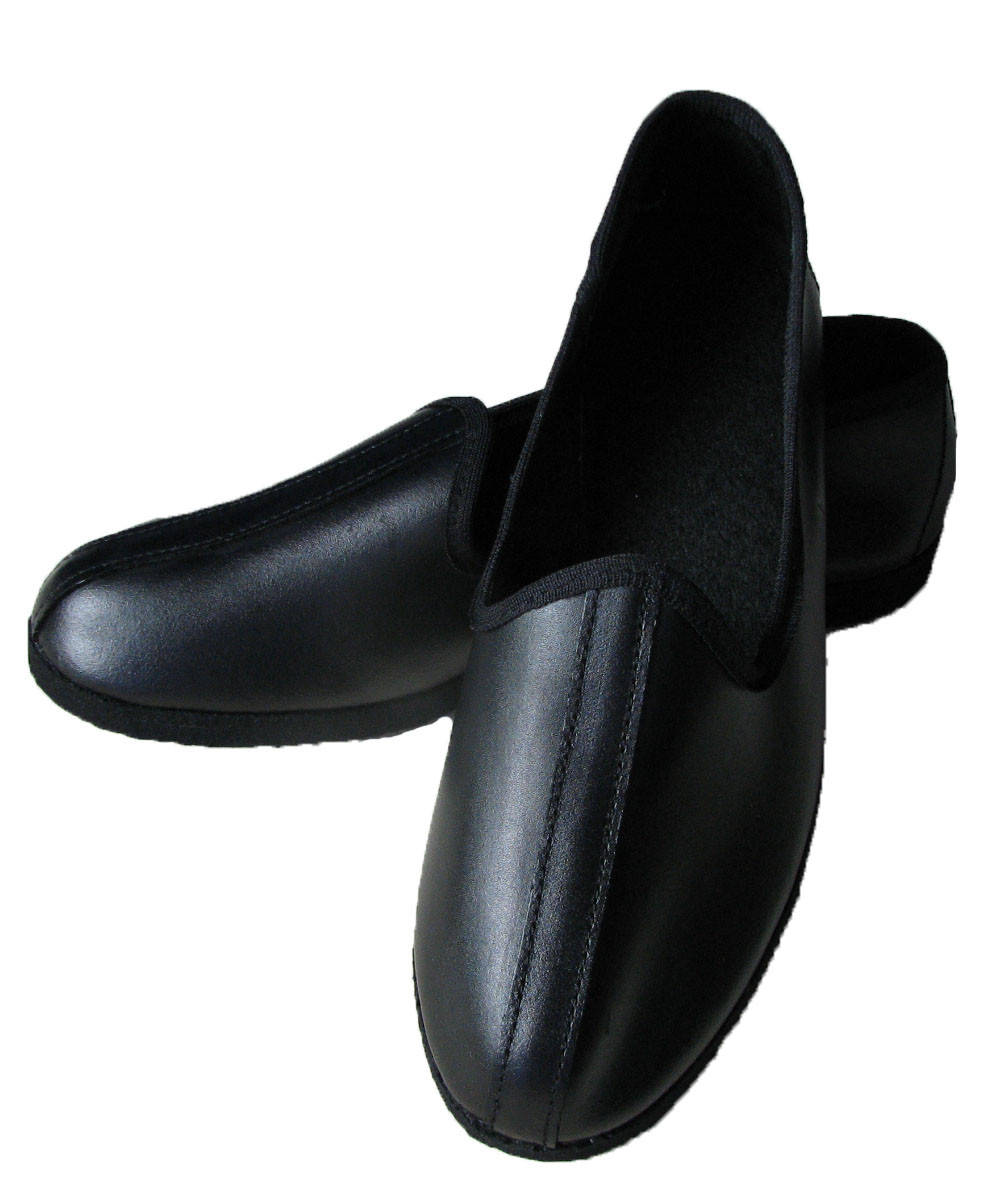 

Тапочки кожаные, рабочие чёрные