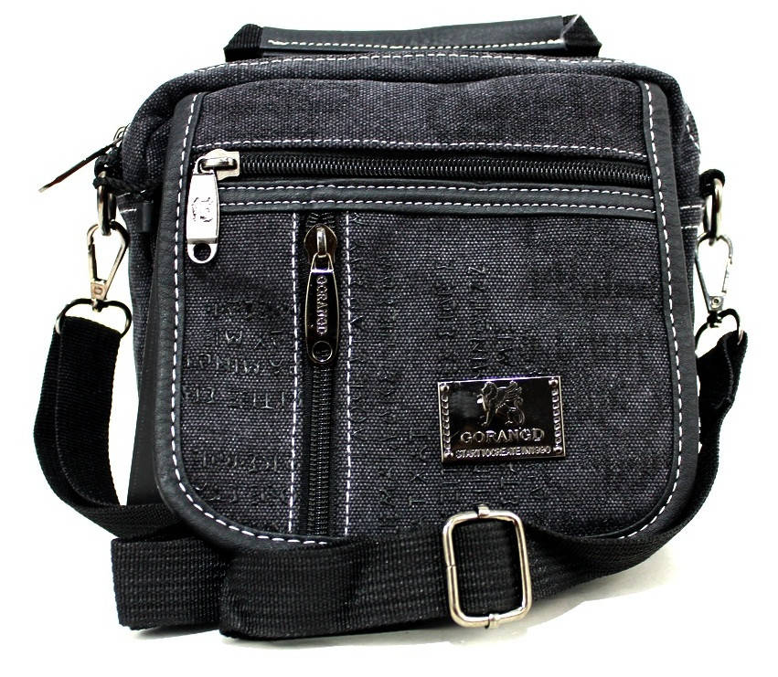 

Брезентова зручна чоловіча сумка через плече FB 9909 Чорний