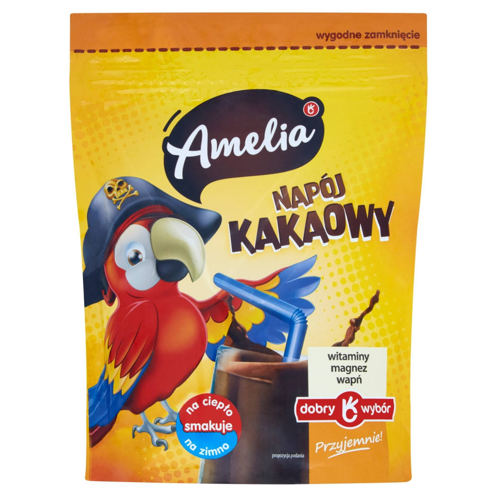 

Какао-напиток Amelia с витаминами, магнием и кальцием 300 грамм мягкая упаковка