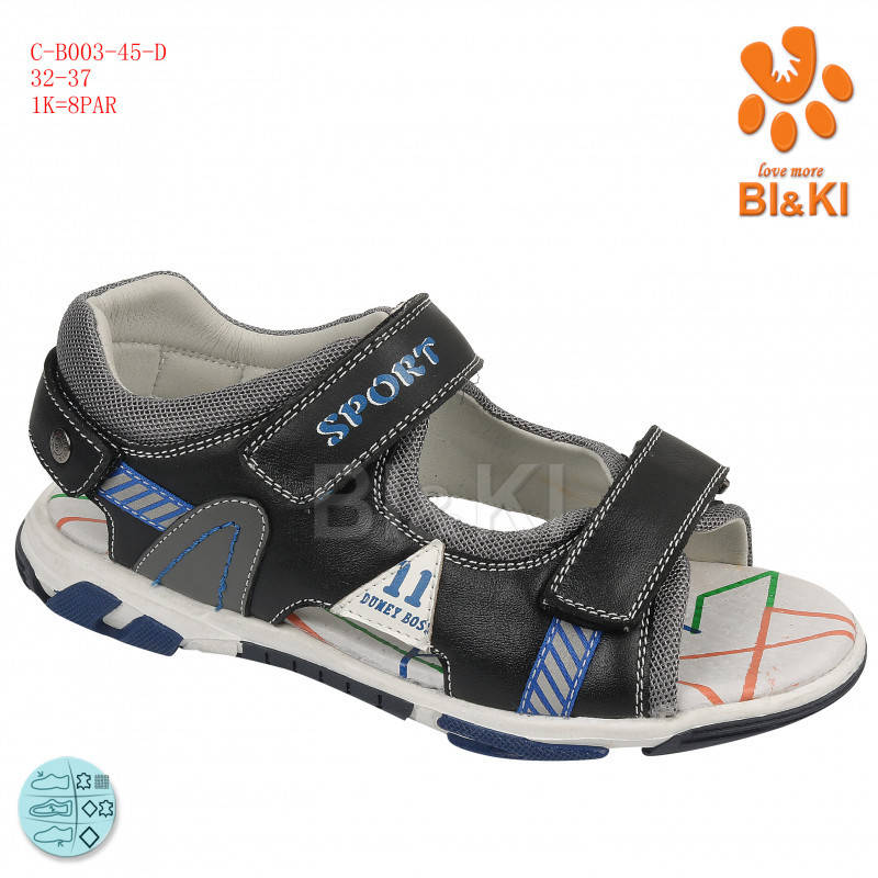 

Босоножки сандалии КОЖА для мальчиков подростковые р-р 34 35, Синий