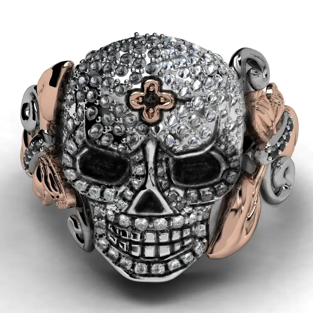 

Модное мужское кольцо череп, размер 21