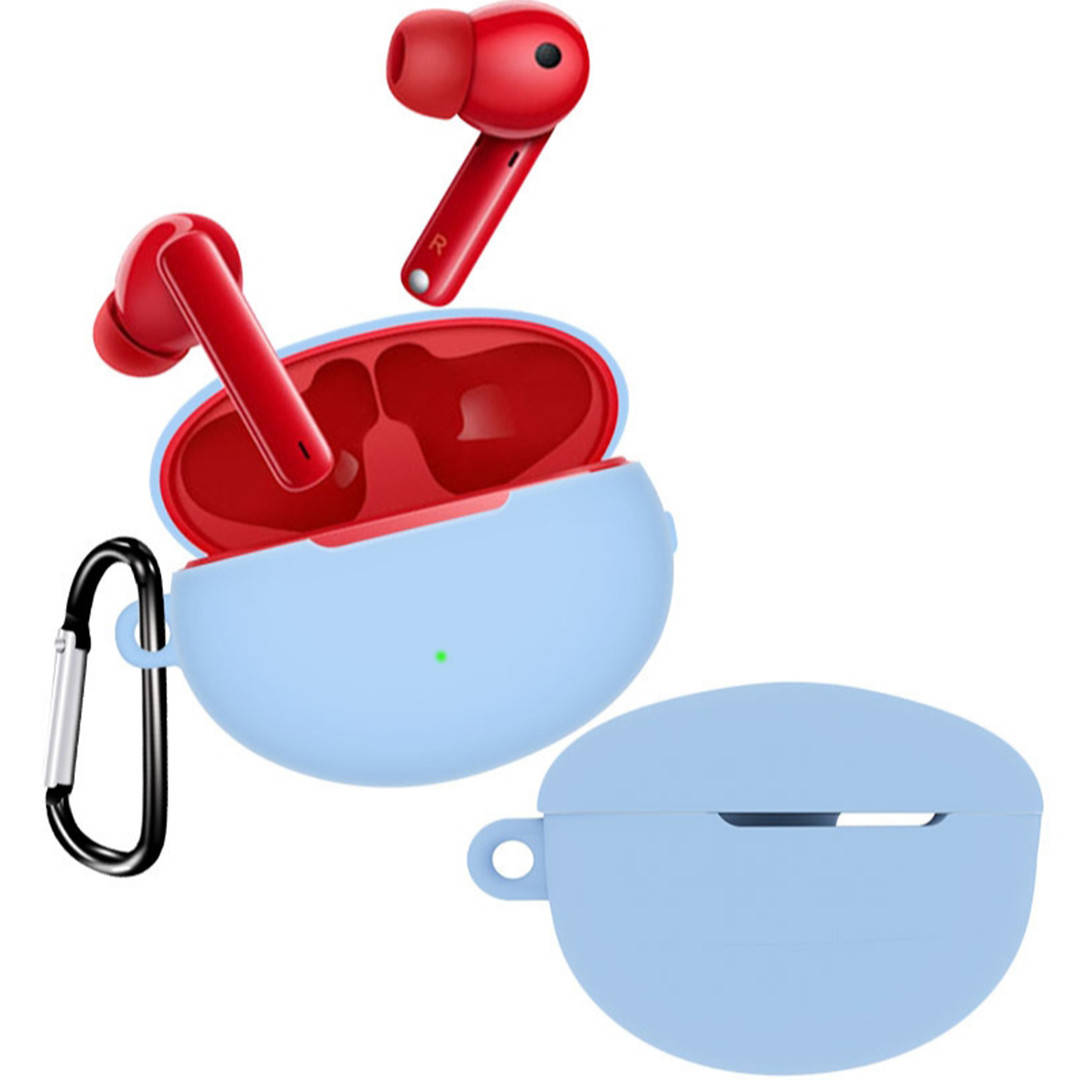 

Чехол для Huawei FreeBuds 4i | чехол + карабин | голубой