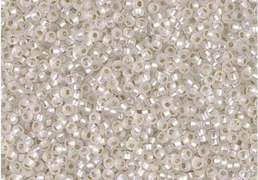 

Мiyuki 15/0 круглий 0001F Matted Silver Lined Crystal