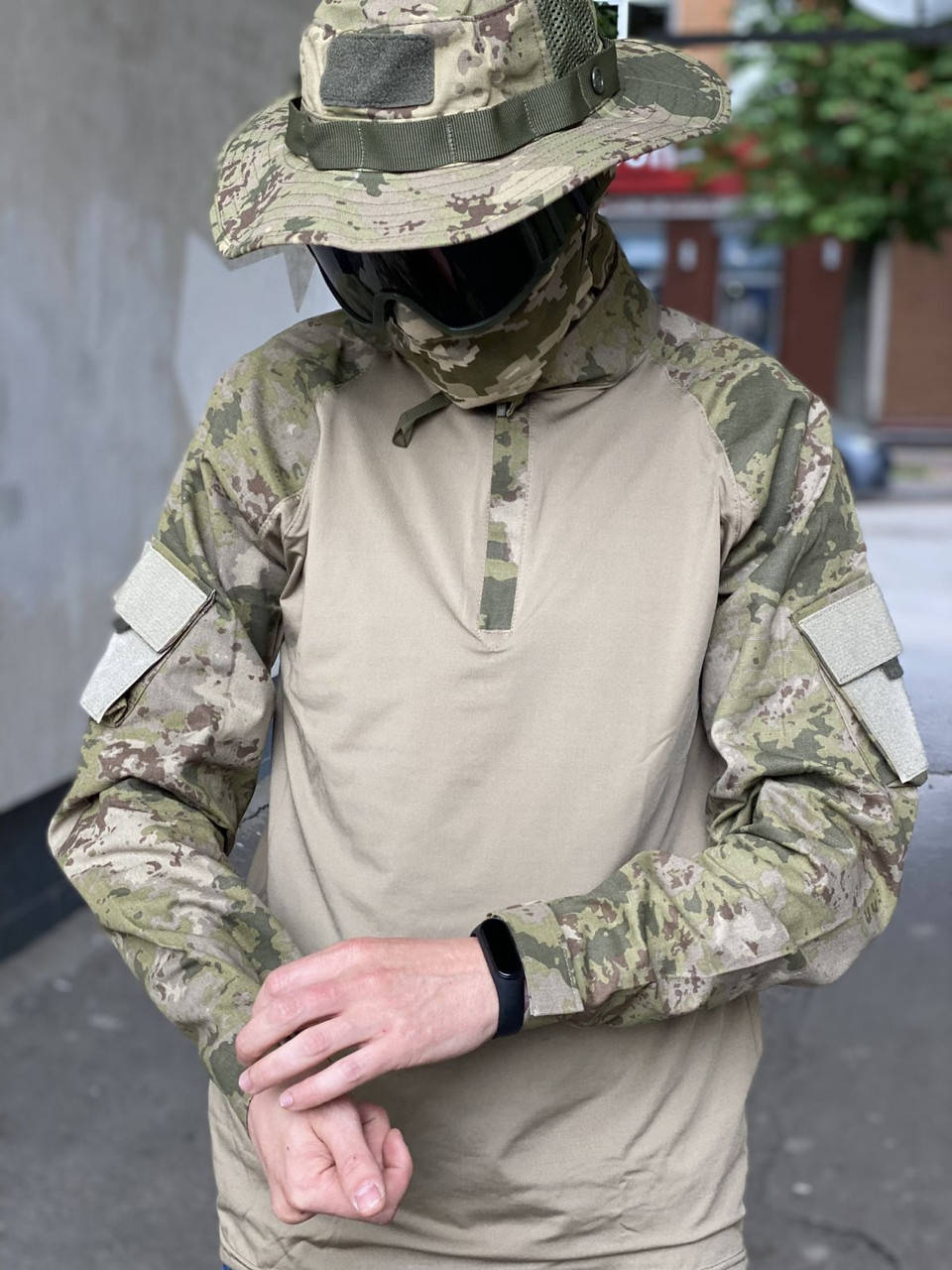 

Чоловіча бойова футболка убакс хакі з довгим рукавом для ЗСУ, ТРО, Хаки