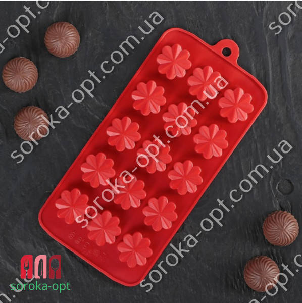 

ФОРМА СИЛИКОНОВАЯ ДЛЯ ШОКОЛАДА "ЦВЕТОЧКИ", Разные цвета