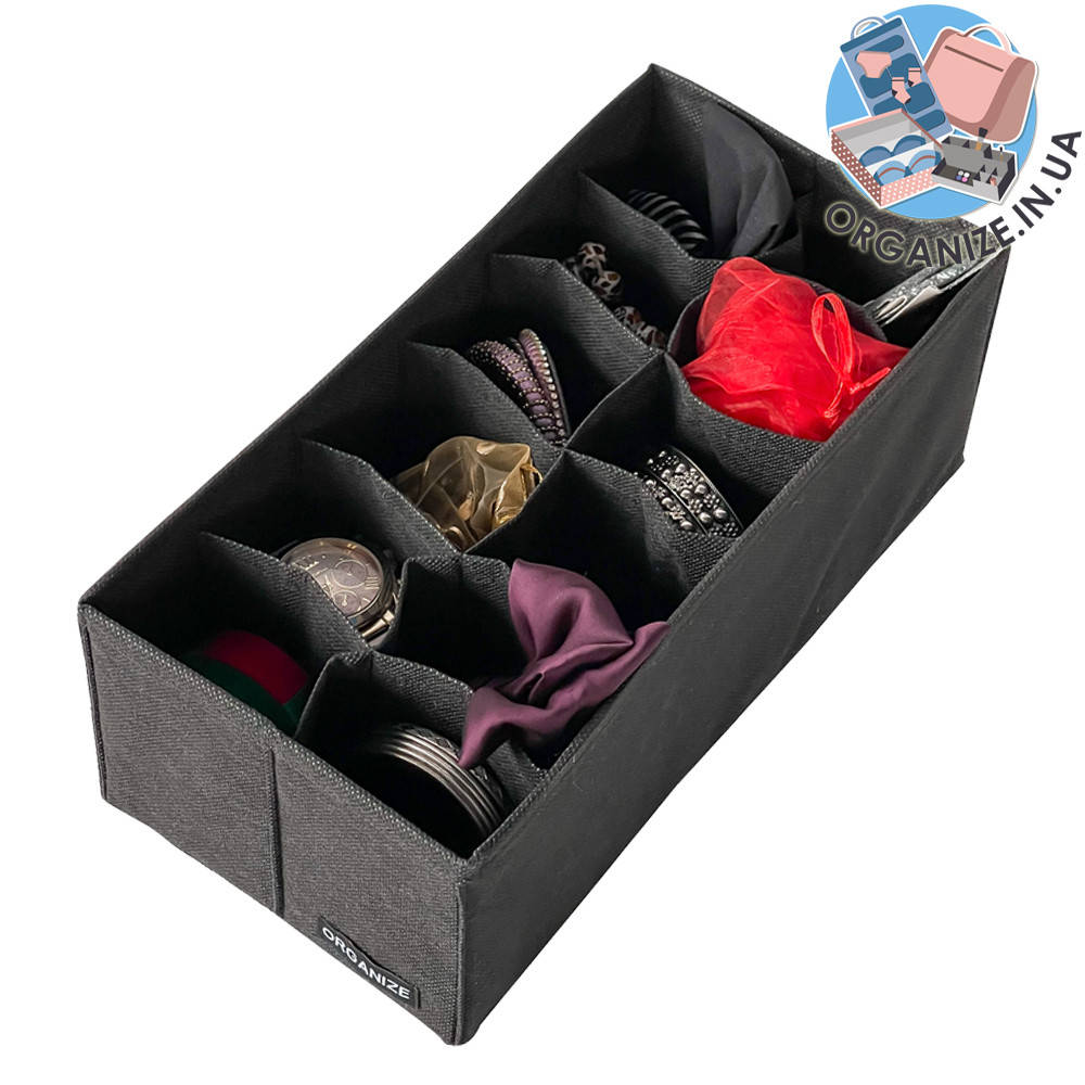 

Коробочка с квадратными ячейками 30*15*10 см ORGANIZE (черный)