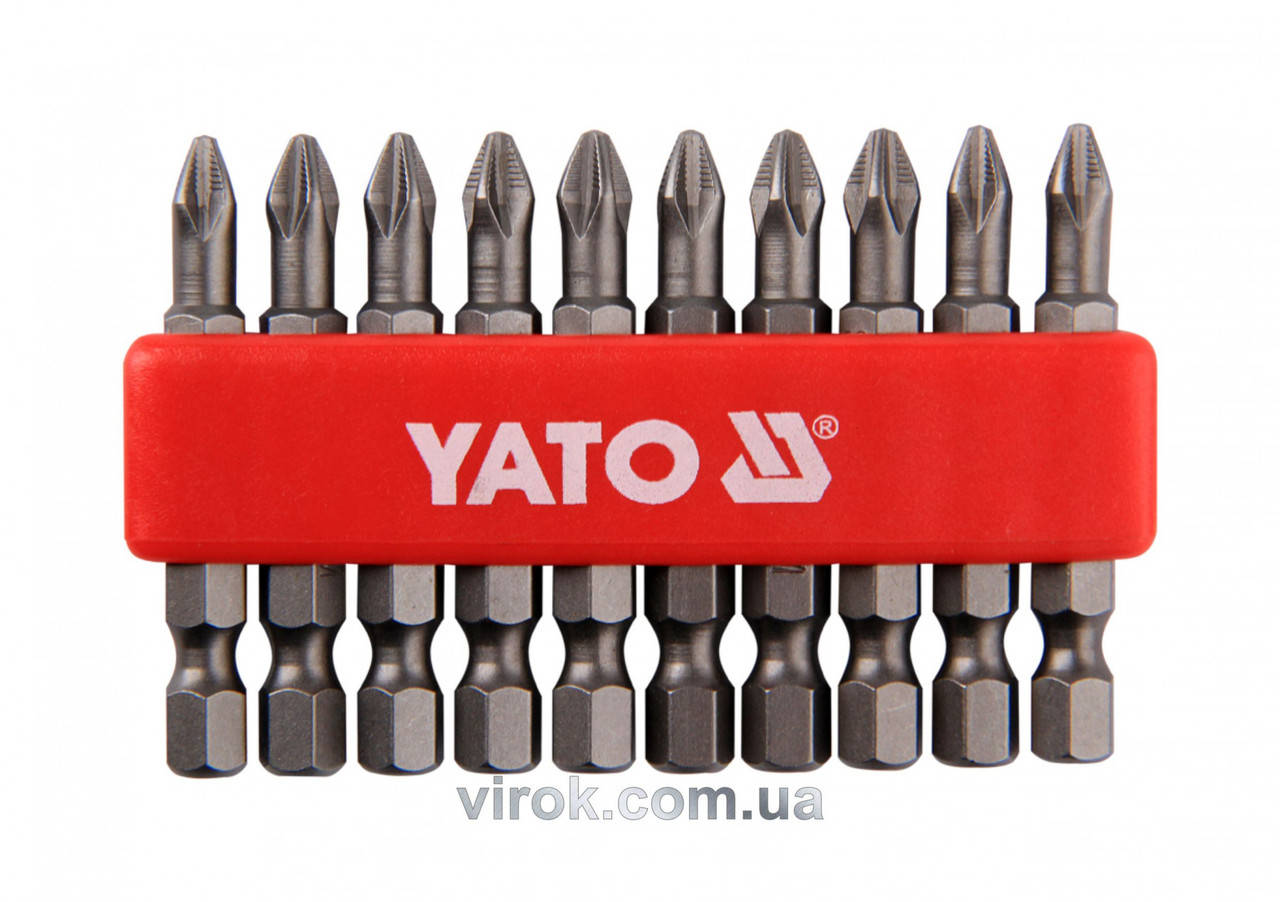 

Насадка отверточная YATO 1/4" крестовая PН2 х 50 мм 10 шт YT-0478