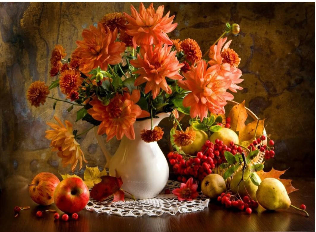 

Картина по номерам Натюрморт 3D 2 в 1 мозаика и раскраска по номерам на подрамнике 40х50 см