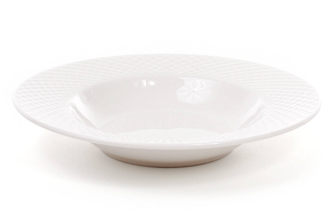 

Тарелка фарфоровая суповая, 22см, цвет - белый