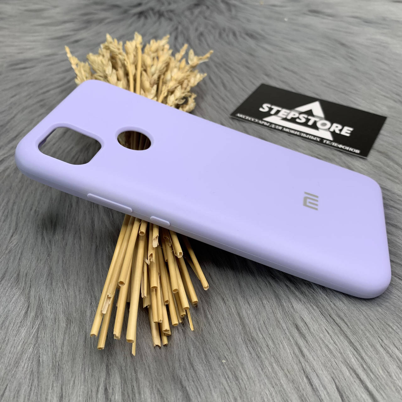 

Чехол Silicone case Xiaomi Redmi 9C с микрофиброй закрытым низом противоударный силикон синий blue Фиалковый