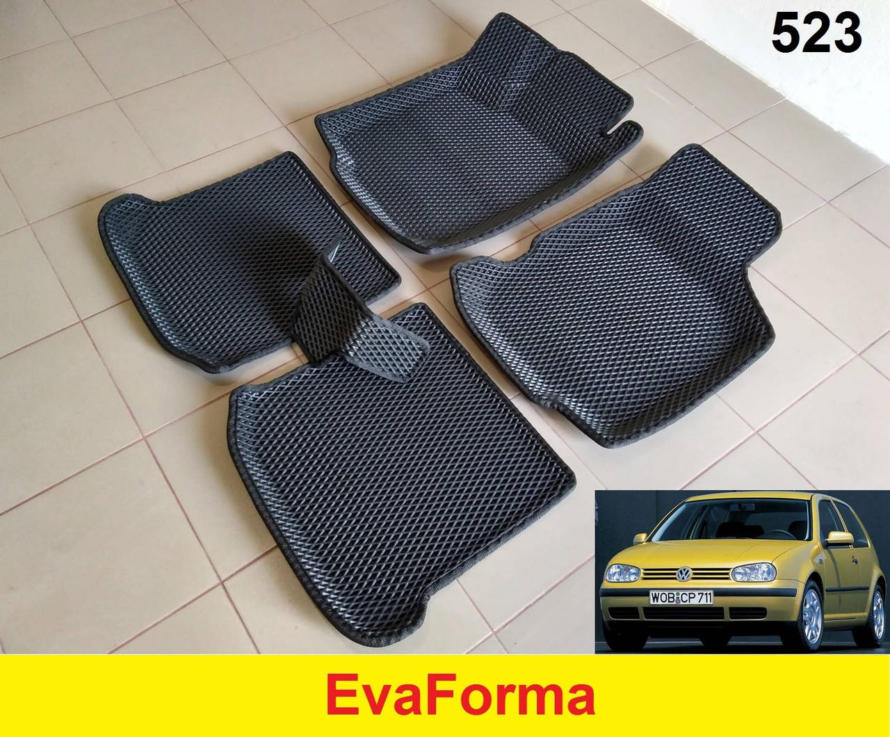 

3D коврики EvaForma на Volkswagen Golf 4 '97-03, коврики ЕВА, Черный