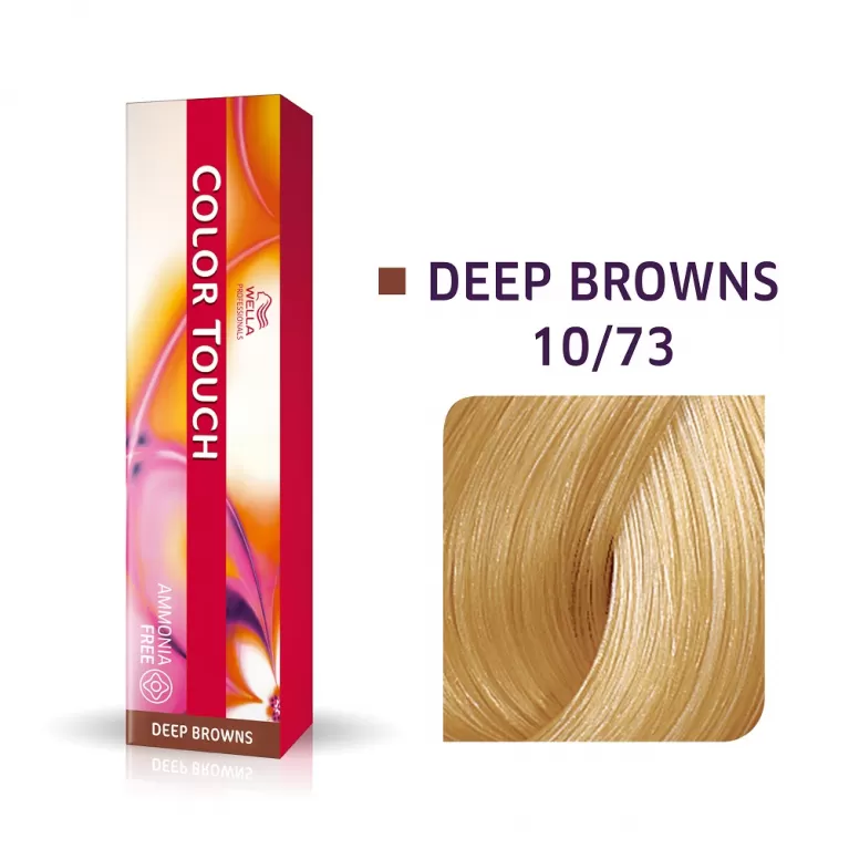 

Краска для волос Wella Color Touch 10/73 очень яркий блондин коричнево-золотистый 60мл.