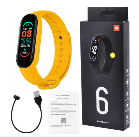 

Фитнес браслет Xiaomi Mi Smart Band 6 Умные часы M6 Желтый