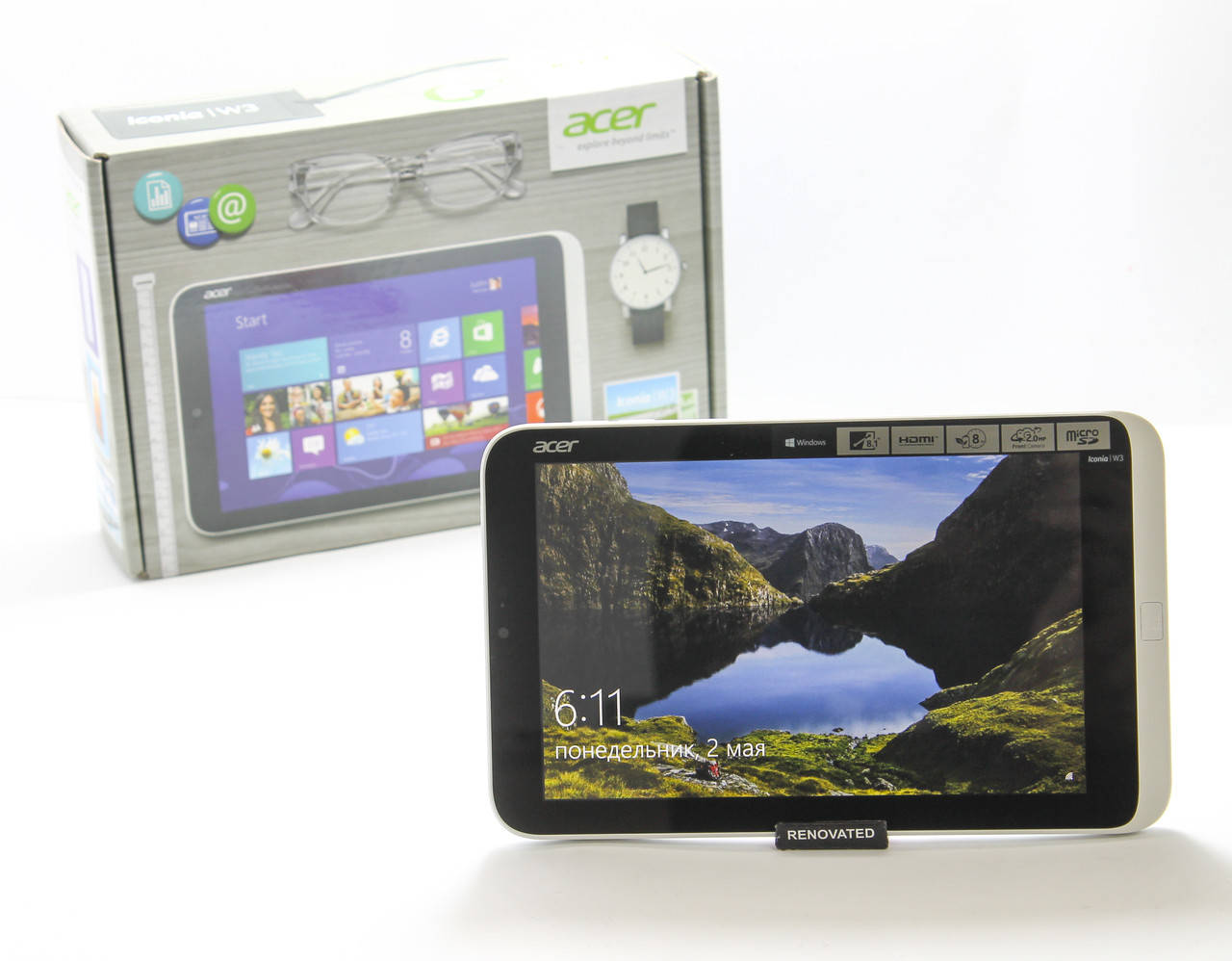 

Планшет Acer Iconia W3-810 Intel Windows 10 2Gb+64Gb Как Новый, Серый