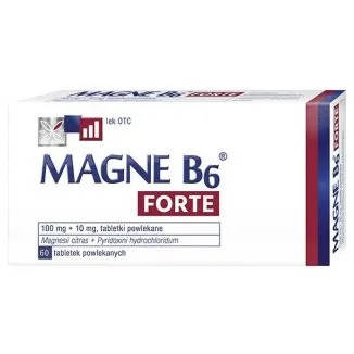 

Sanofi, Magne B6 Forte магния цитрат 100 mg + витамин B6 10 mg, 60 таблеток