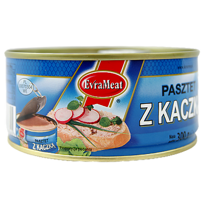 

Паштет ЄвраМіт з качки EvraMeat z kaczka 300g 12шт/ящ (Код : 00-00006418)