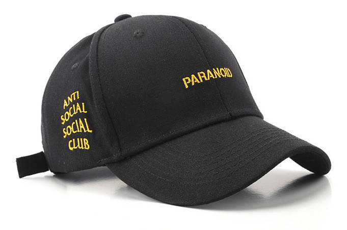 

Кепка Бейсболка Мужская Женская Anti Social Social Club ASSC Paranoid Черная, Черный
