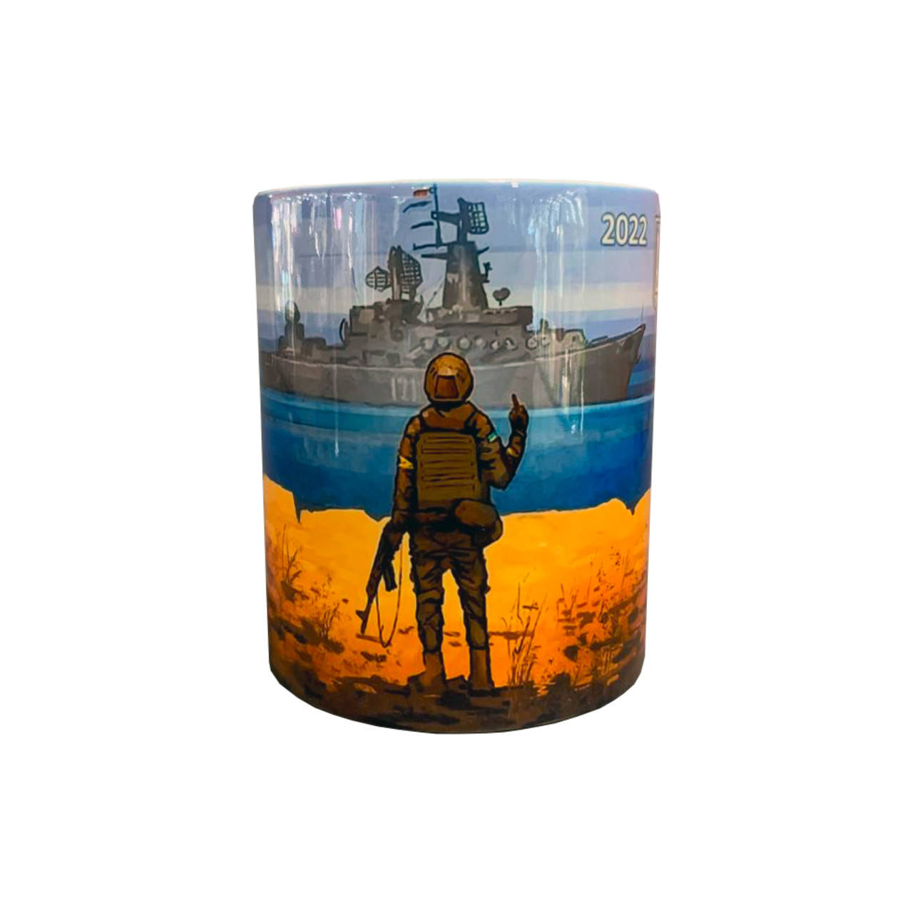 

Чашка с принтом "Марка. УкрПошта. Корабель" от KLik Print