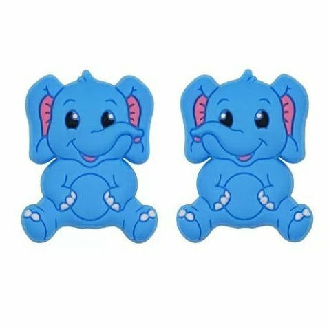 

Слонёнок бусина силиконовая Голубой яркий