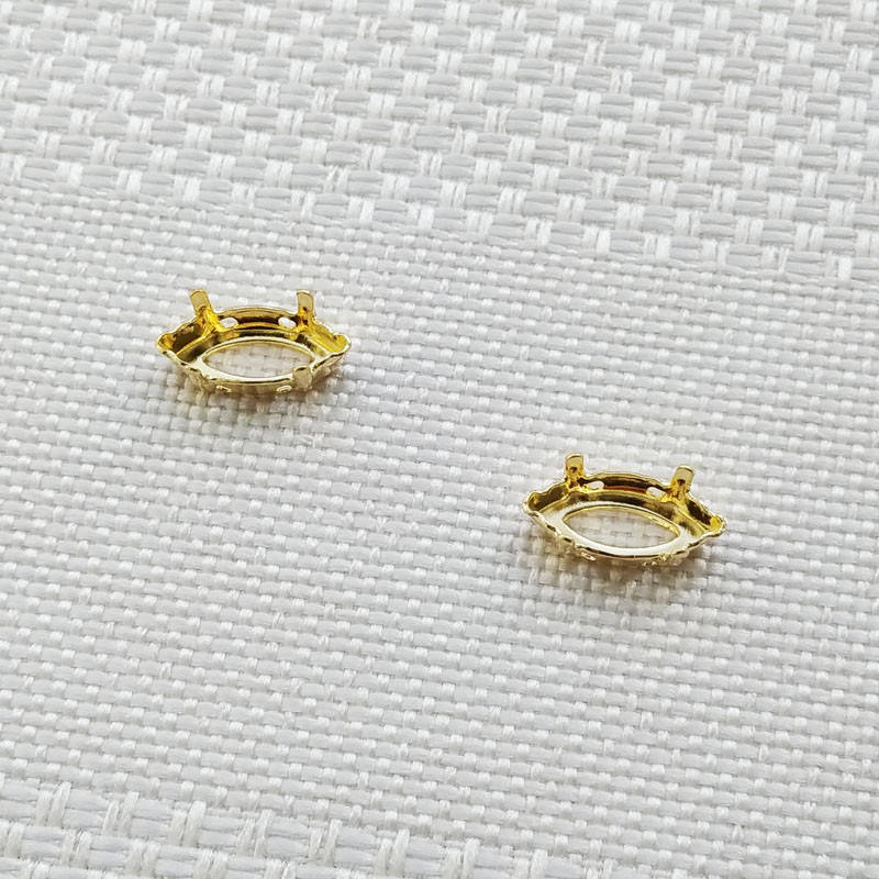 

Оправа для лодочки 15х7 мм, Германия, цвет золото