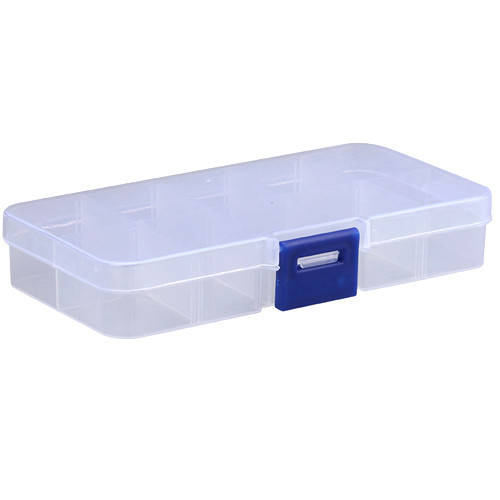 

Коробка органайзер кейс для снастей бисера 125х63х22мм 10 ячеек прозрачный