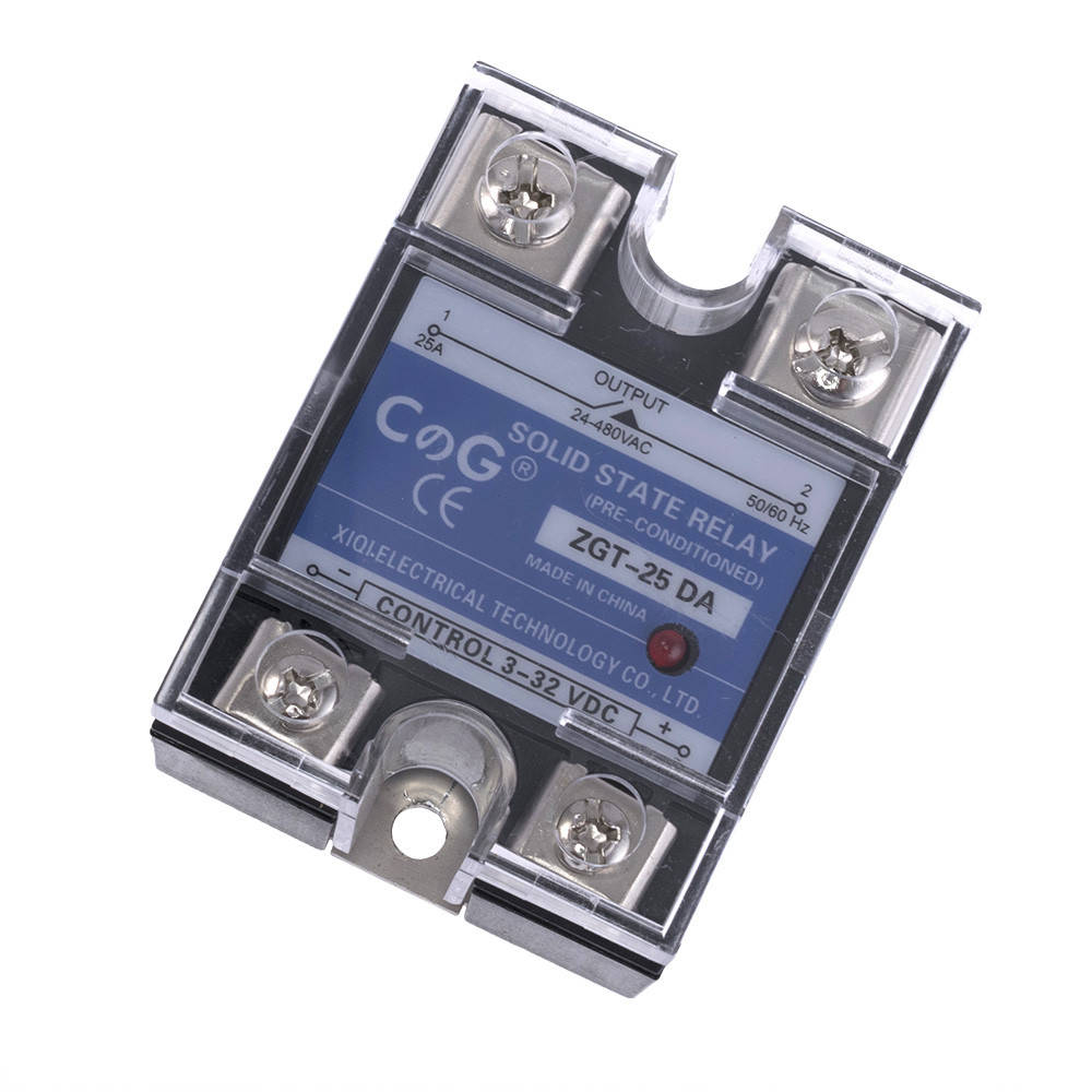 

Реле твердотельное ZGT-25DA (CG) однофазное 3-32VDC(25mA)/24-480VAC(25A) CG