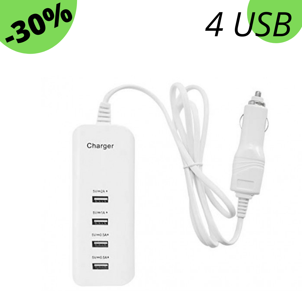

Автомобильное зарядное устройство Post Car Charger 12V автомобильный адаптер для зарядки на 4 USB азу в машину