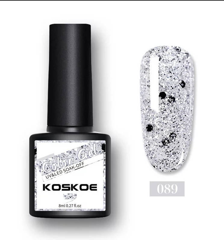 

8мл. Гель лак Color Gel Koskoe УФ UV, для маникюра, ногтей под лампу Серебро 89