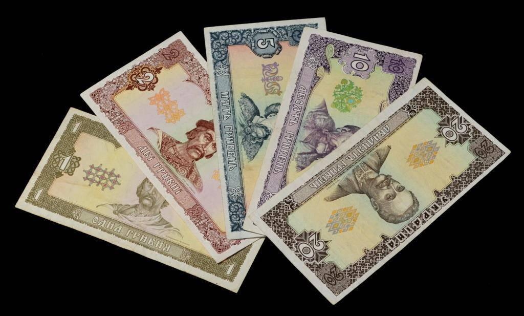 

Набор банкнот Украины 1,2,5,10,20 гривен 1992 г. (5 шт) VF