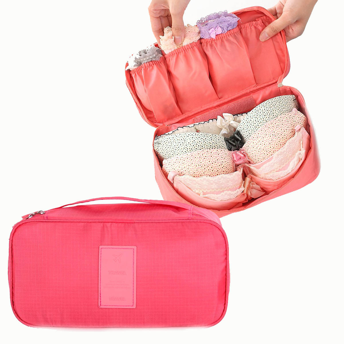 

Дорожный органайзер для белья и косметики 2в1 Travel / Сумка-органайзер 27х14 см, Розовый