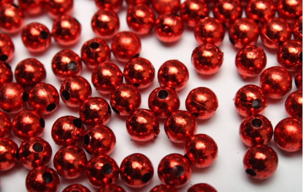 

Бусины гальванические , размер 4 мм , цвет красный , набор 100 шт