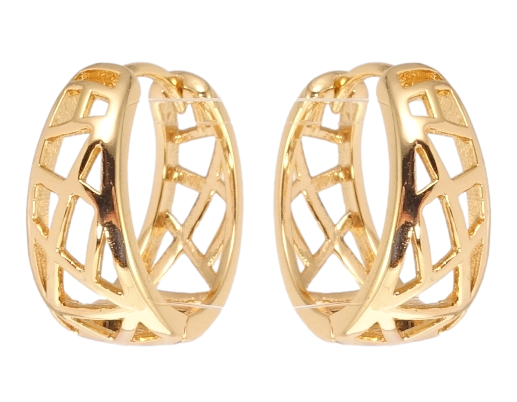 

Серьги Xuping Позолота 18K колечки "Резной орнамент"
