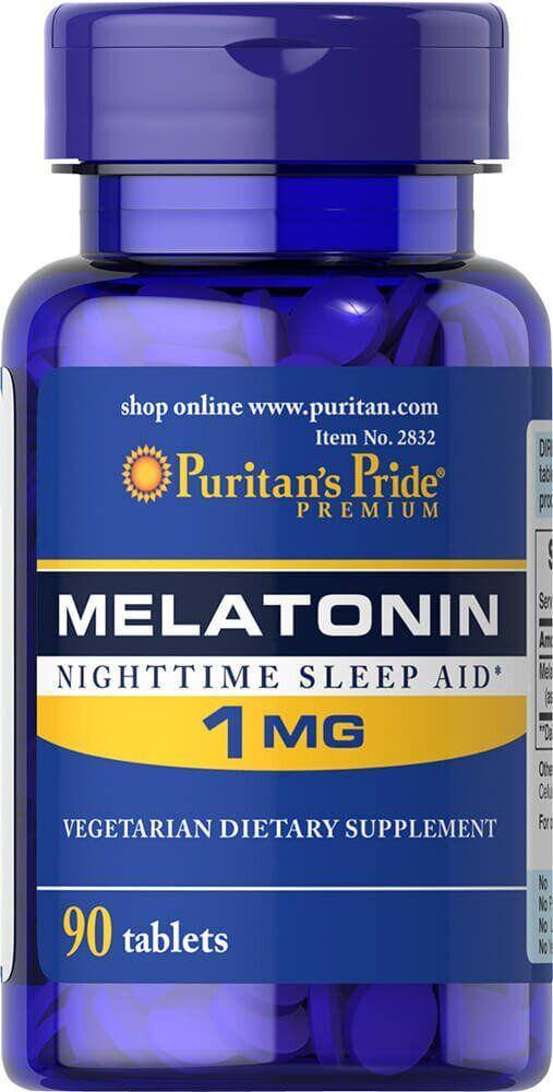 

Мелатонин, Melatonin, Puritan's Pride, 1 мг, 90 таблеток (PTP-12832)